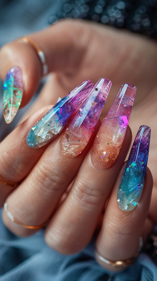 Crystal Accents Nails