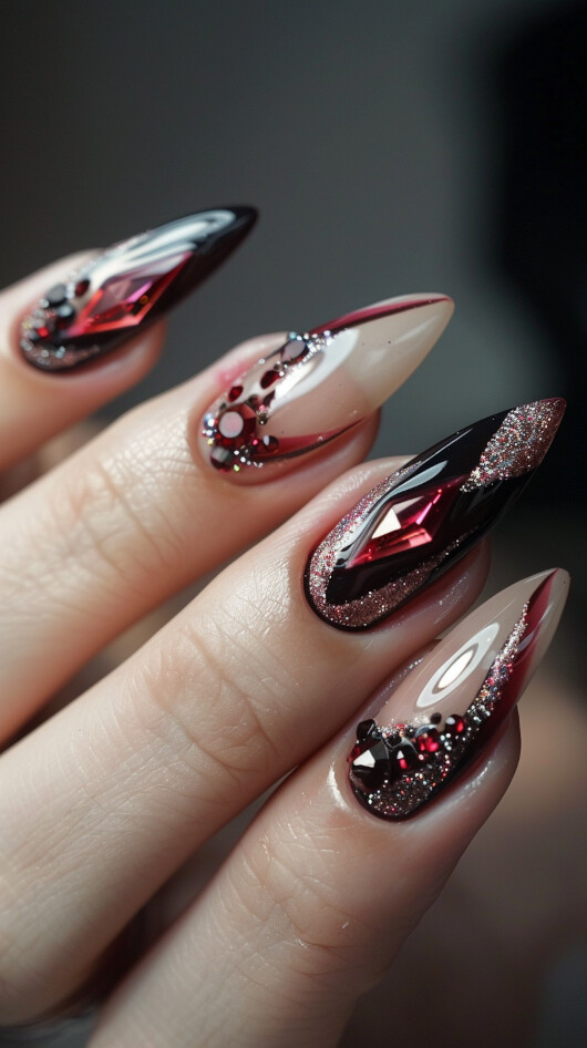 Geometric Crystal Nails Patterns