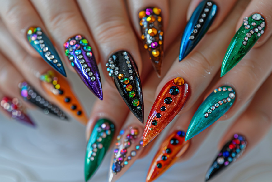 1970s acrylic nails