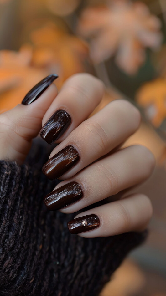 Dark Chocolate Browns nails for fall