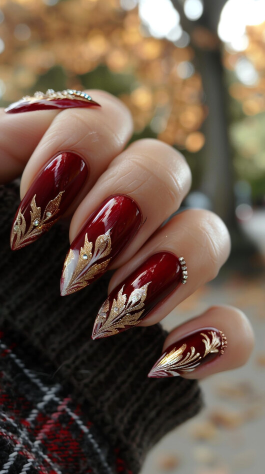 French Tips with a Fall Twist