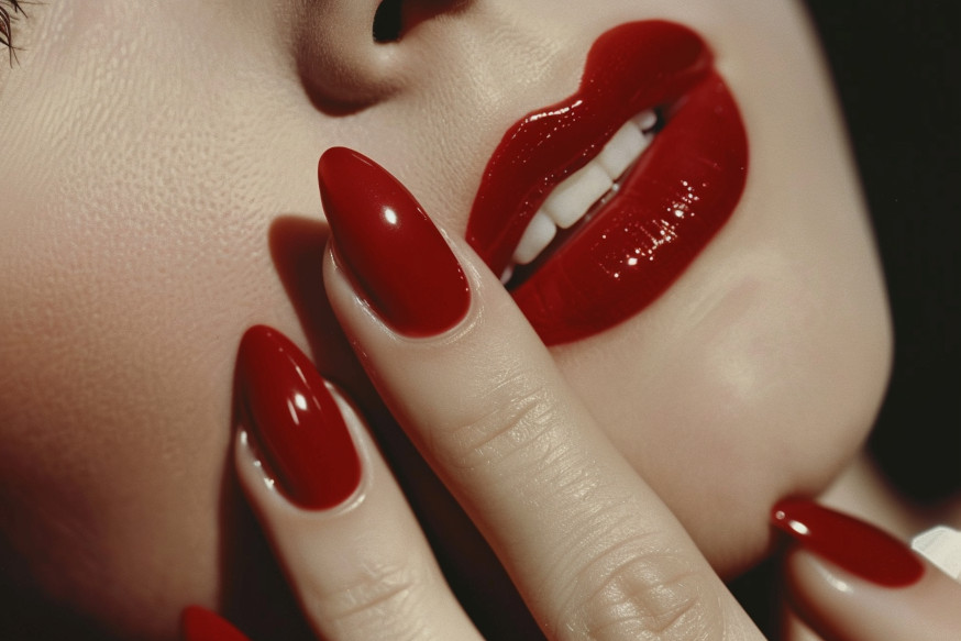 bright red nail polish 1920s and 1930s